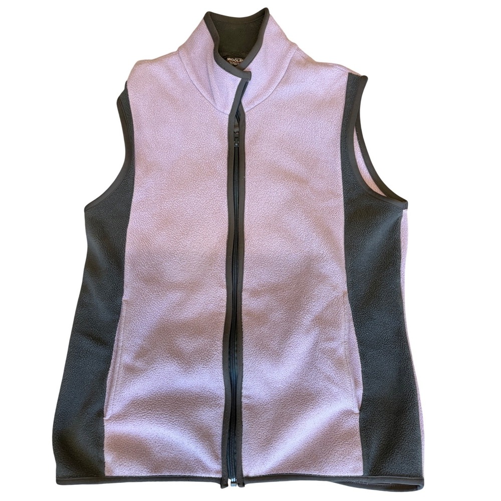 Woolrich Womens Fleece Vest Size Small Lavender Purple Grey Full Zip‎ Mock Neck